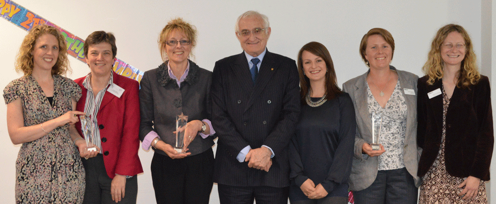 Professor Sir Mansel Aylward and our award winners Professor Sir Mansel Aylward and our award winners